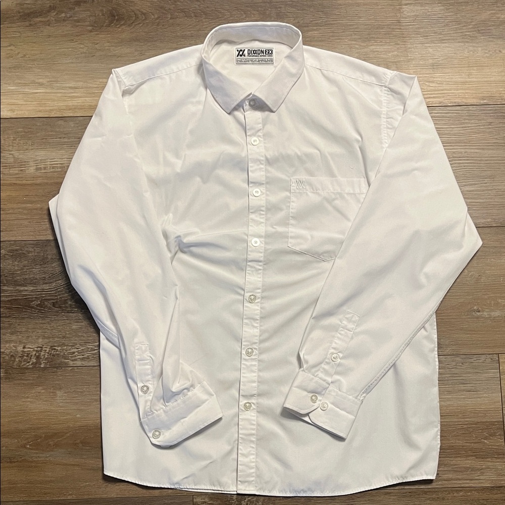 DIXXON White Long-Sleeve Men's Dress Shirt